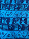 Hand-Dyed Adire Batik Fabric Yard, Nigerian Funtua Cotton, Tribal Geometric Stripes