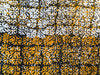 Handmade Adire Batik Fabric, Nigerian Funtua Cotton, Black Gold White Floral Print Per Yard