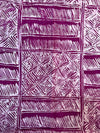 Hand-Dyed Adire Batik Fabric Per Yard, Plum Geometric Funtua Cotton, African Sewing Textile