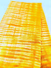 Handmade Adire Batik Fabric, Golden Yellow Shibori Grid Funtua Cotton Per Yard