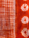 Handmade Adire Batik Fabric Per Yard, Burnt Orange Osupa Moon Sunburst Nigerian Cotton