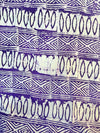 Hand-Dyed Adire Batik Fabric Per Yard, Purple White Tribal Diamond Oval Cotton, African Sewing