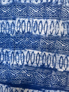Handmade Adire Batik Fabric, Indigo Blue White Cotton, Tribal Diamond Oval Pattern, African Sewing